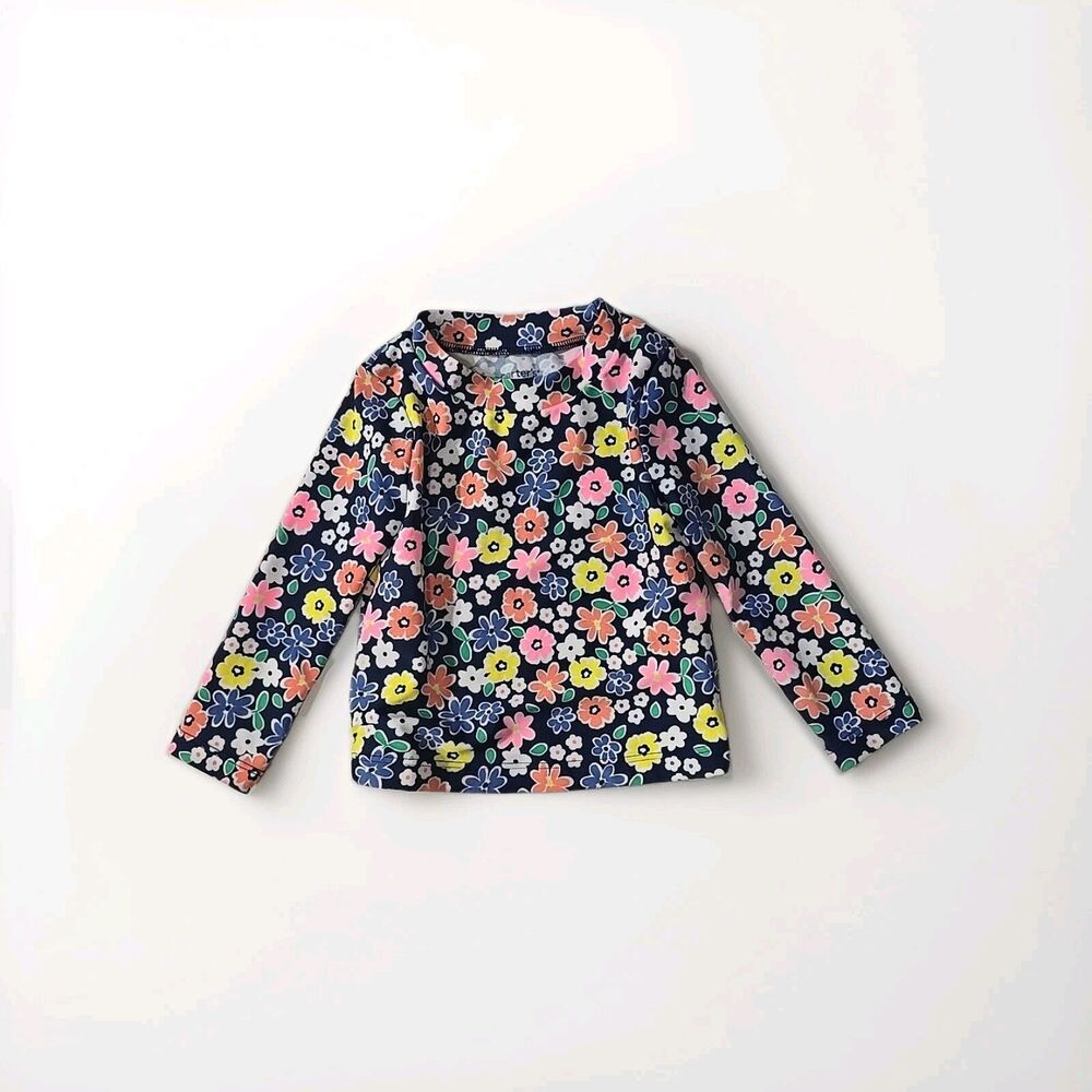 Carter's Baby Girls Colorful Floral  Long Sleeve Swim Top Multicolor. Size 12m